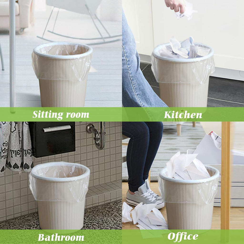 Small Trash Bags 4 Gallon 120 Counts Garbage Bags, Bathroom Trash Can Bin Liners, Small Plastic Bags for home office kitchen, fit 12-15 Liter, 3,3.5,4.5 Gal, Clear