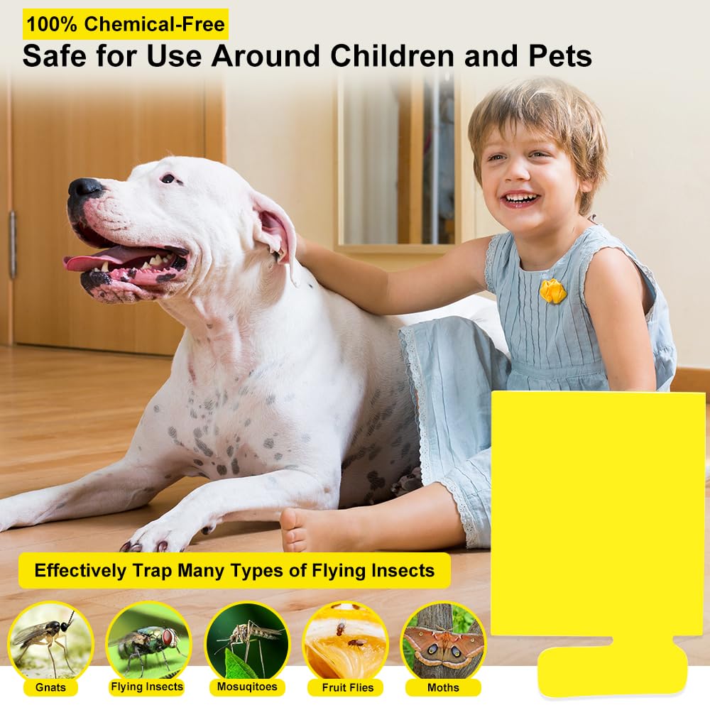 25 Pack Yellow Sticky Traps for Flying Insect Traps Plug In and Mosquito Traps, Long - Lasting and Non-Toxic, Durable Glue Boards Compatible with HiAnifri SUNAYA Protecker Mayardfun Flying Insect Trap