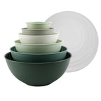 COOK WITH COLOR Mixing Bowls with Lids - 12 Piece Plastic Nesting Bowls Set includes 6 Prep Bowls and 6 Lids, Microwave Safe Mixing Bowl Set (Sage)