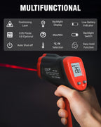 Wintact Infrared Thermometer Cooking Digital Temperature Gun -58℉-986℉(-50℃-530℃) with Max-Min Measure (Not for People) Digital Infrared Thermometer with Backlit for Kitchen and Cooking, Lcd