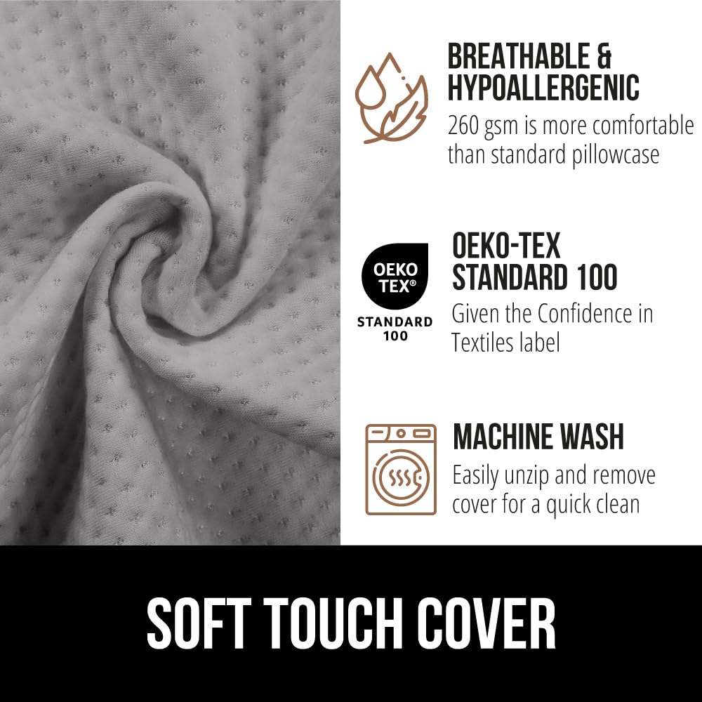 GORILLA GRIP Bed Wedge Ergonomic Sleeping Pillow, Soft Dual Layer Memory Foam, Stay in Place Dots, Breathable, Headboard Triangle Sleep Support for Reading Acid Reflux Anti Snoring, 7.5in Gray
