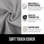 GORILLA GRIP Bed Wedge Ergonomic Sleeping Pillow, Soft Dual Layer Memory Foam, Stay in Place Dots, Breathable, Headboard Triangle Sleep Support for Reading Acid Reflux Anti Snoring, 7.5in Gray