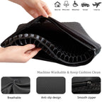 Extra Large Gel Seat Cushion, 17x17inch Double Thick Egg Gel Cushion for Pressure Pain Relief, Breathable Wheelchair Cushion Chair Pads for Car Seat Office Chair (Black)