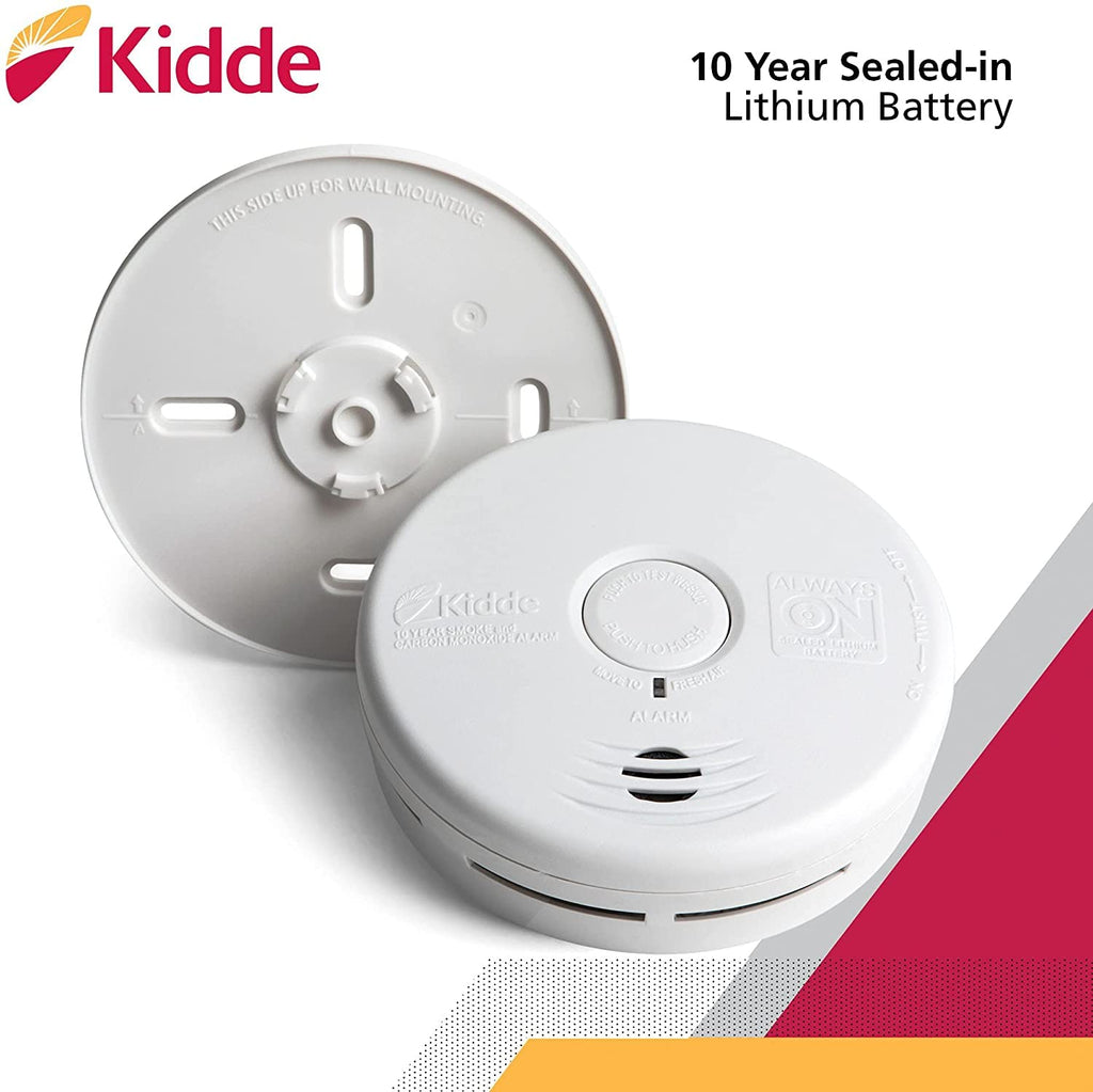 Kidde Smoke Detector & Carbon Monoxide Detector Combo with 10-Year Battery, 2 Pack