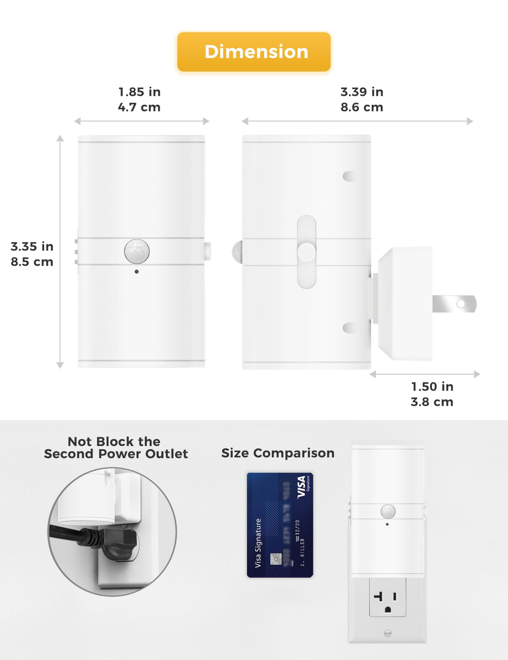 L LOHAS LED Motion Sensor Night Light Plug in, [2 Pack] Motion Activated Night Light, 0-100LM Dimmable, Soft White 3000K, Motion Sensor Light Indoor for Bathroom Hallway Bedroom Stairway Kids Elderly