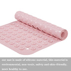 YANZIFLY Bathtub Mat for Shower: Soft Silicone 16X40 Inch Bath Mat Non Slip with Suction Cups Tub Mat for Bathroom for Kids Elderly Extra Large Shower matt Machine Washable - Pink