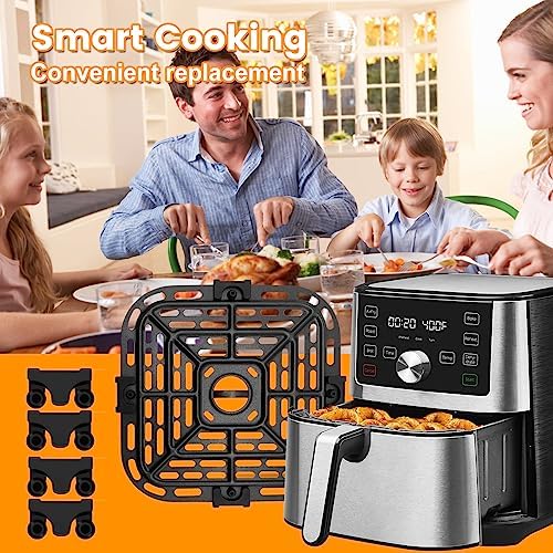 Air fryer Replacement Parts for Instant Pot Vortex Plus 6 in 1 4 Quart Air Fryer Oven, 7.5''×7.5'' Square Food Grade Air Fryer Grill Pan Grill Plate Crisper Plate Accessories Tray Rack