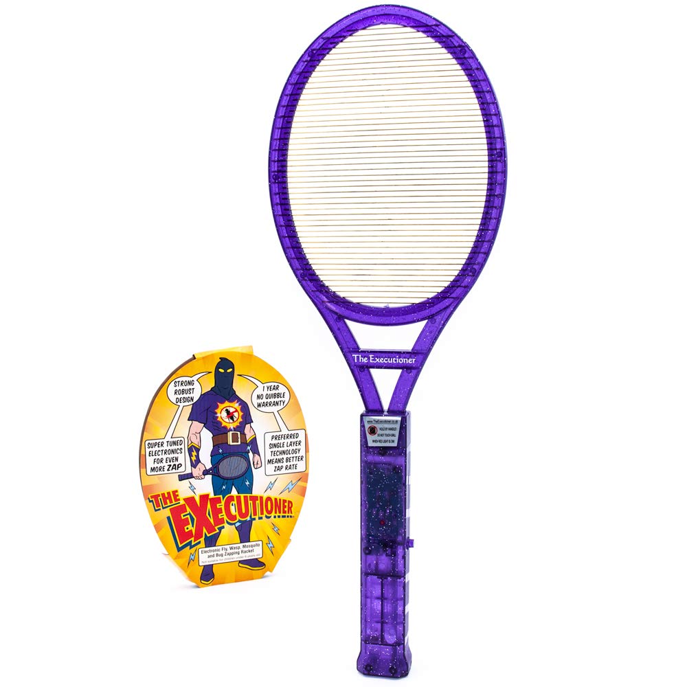 The Executioner Fly Killer Mosquito Swatter Racket Wasp Bug Zapper Indoor Outdoor (Purple)