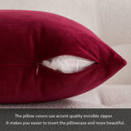 MIULEE Pack of 2 Velvet Soft Solid Decorative Square Throw Pillow Covers Set Christmas Cushion Cases Pillowcases for Sofa Bedroom Couch Car18x18 Inch 45x45 Cm