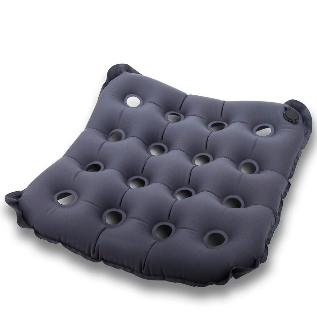 POPIPEN Inflatable Seat Cushion, Portable Air Seat Chair Cushions for Pressure Relief Breathable Waffle Square Seat Pad for Home Car Wheelchairs Office Chairs and Airplanes (1 Pack)