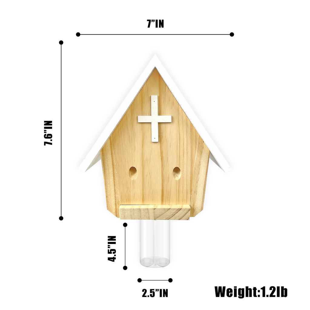 GAW Nature Wood Church Style Carpenter Bee Traps for Outdoors, 1 Pack Best Wooden Bee Trap for Outside