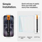 Spigen Tempered Glass Screen Protector [GlasTR EZ FIT] designed for iPhone 16 / iPhone 15 [2 Pack]