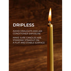 CANDWAX 10 inch Gold Taper Candles Set of 4 - Christmas Candles Taper Dripless - Tall Candles Long Burning Fragrance-Free - Gold Candlesticks