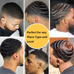 2PCS Laydown 360 Waves Training Pad,Helps Train Your Hair To Laydown to your desired wave Pattern,Wave brush for men(Black（2pcs）)