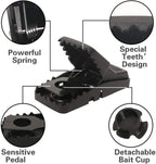 Mouse Trap, Small Mice Trap Indoor Quick Effective Sanitary Safe Mouse Catcher for Family and Pet - 12 Pack Black, M01-12Pack