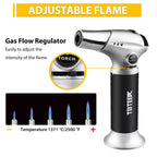 TBTeeK Butane Torch, Kitchen Torch Cooking Torch with Safety Lock & Adjustable Flame for Cooking, BBQ, Baking, Brulee, Creme, DIY Soldering, 2Pack (Butane Not Included)