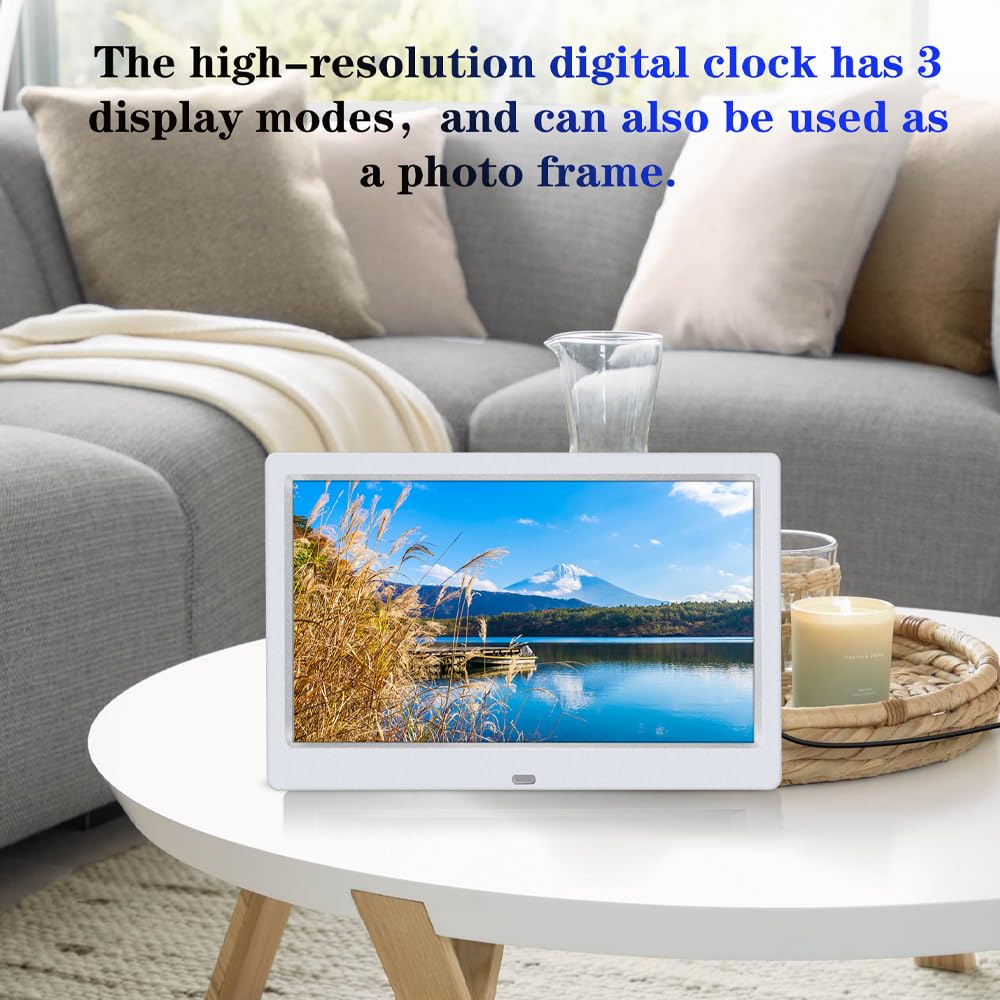 AINFTIME Digital Clock with Date and Day of Week for Elderly-12 Alarms Medication Reminder Dementia Alzheimers Clock Calendar with Extra Large Display (10.1 inch White)