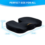 SAIREIDER Office Chair Cushion, Car Seat Cushion, Memory Foam Coccyx Cushion Pads for Tailbone Pain, Sciatica Relief Pillow, Correct Sitting Posture (Black)
