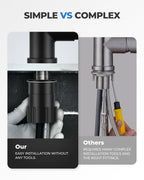 WEWE Kitchen Faucets with Pull Down Sprayer, Stainless Steel Single Handle 1 Hole for Family Kitchen Commercial Camper Laundry Rv Bar, Matte Black