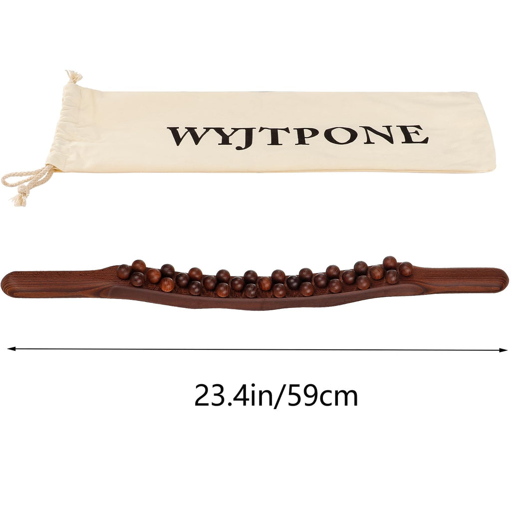 Guasha Wood Stick Tools Wood Therapy Massage Tools for Body Shaping,31 Beads Back Massage Roller Stick,Lymphatic Drainage Massager for Body Shaping (31beads)