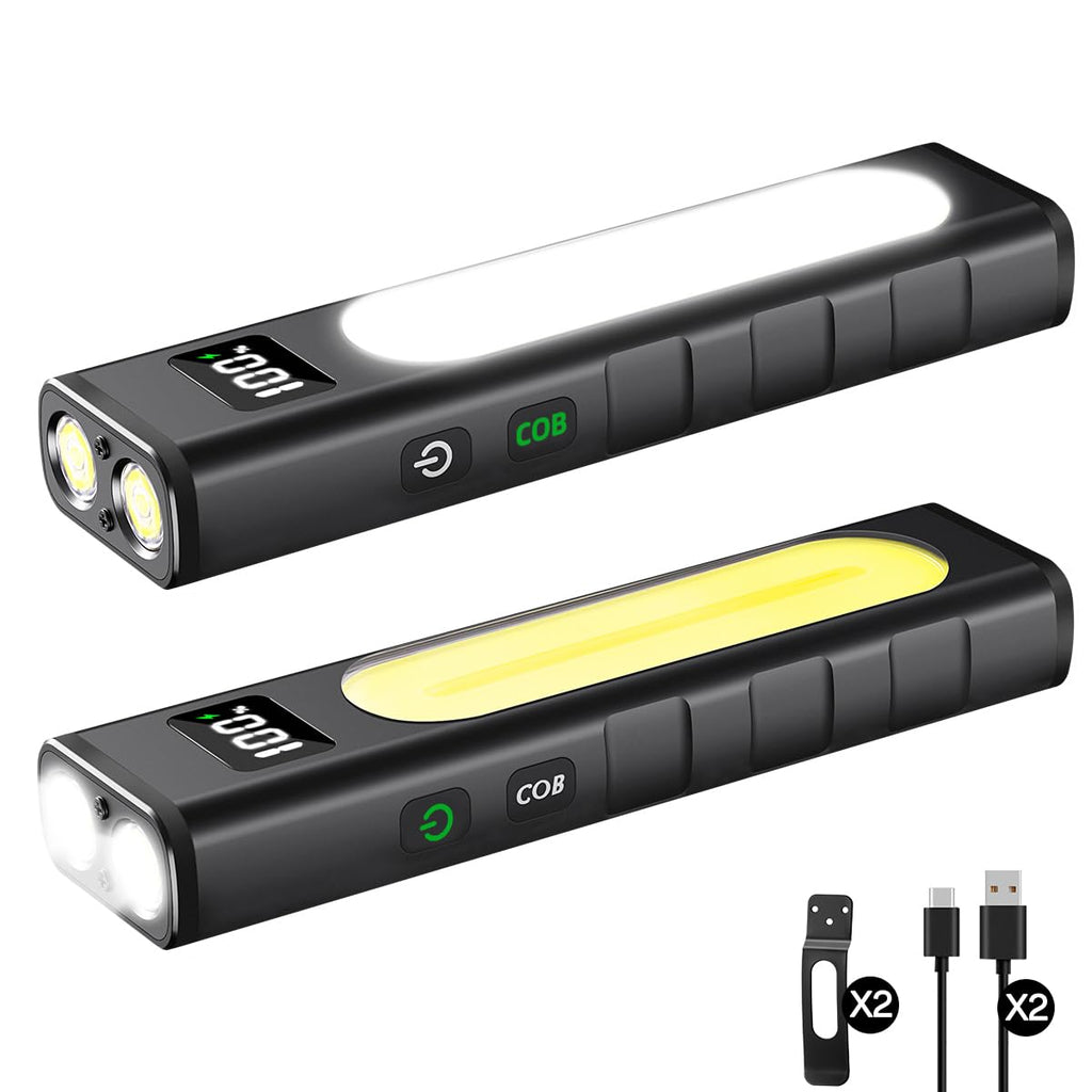 Rechargeable Flashlights High Lumens 1800, Flat EDC Flashlight with Magnetic, 11Mode Pocket Flashlight Super Bright, Powerful LED Flashlights, Tactical Flash lights for Home, Camping, Emergency, Work