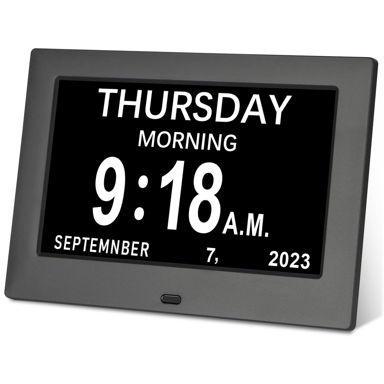 Golony 7 inch Digital Day Dementia Clock for Seniors, Large Medication Reminders Calendar Clock with Day of The Week, Date Time for Elderly Vision Impaired, Memory Loss, Black