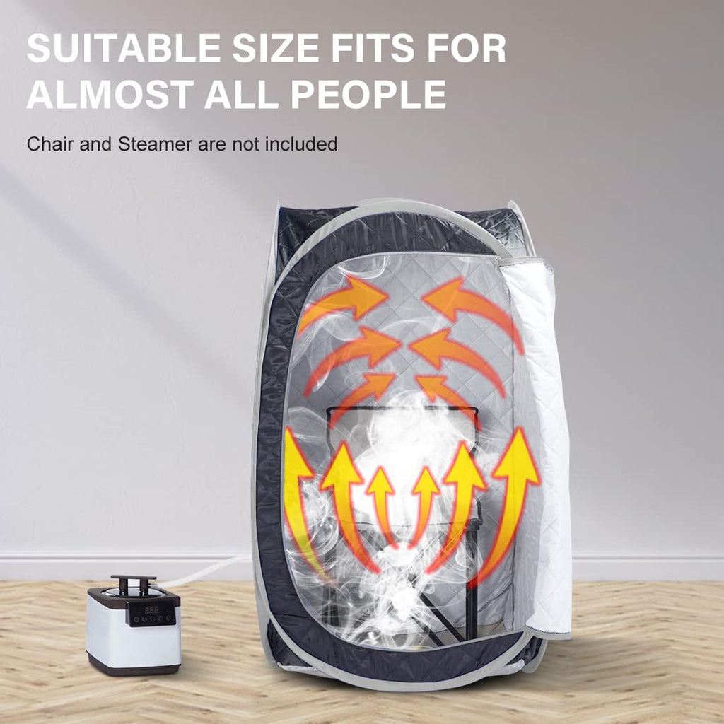 Portable Sauna Tent, Foldable One Person Full Body Spa for Detox Therapy Without Steamer - BlackG