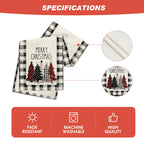 Artoid Mode Waterclor Buffalo Plaid Christmas Trees Merry Xmas Table Runner, Seasonal Winter Holiday Kitchen Dining Table Decoration for Indoor Outdoor Home Party Decor 13 x 90 Inch