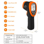 Infrared Thermometer High Temp Thermometer Pyrometer -58℉~2732℉ (-50℃ to 1500℃), 30:1 Distance Spot Ratio, Non-Contact Dual Laser Thermometer for Industry Forge【NOT for Human】-AP-2732(Orange)