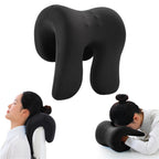 chislim Neck Support for Office Chair,Memory Foam Desk Pillow for Napping,Washable Cover,Fits Most Office Chair (Black)