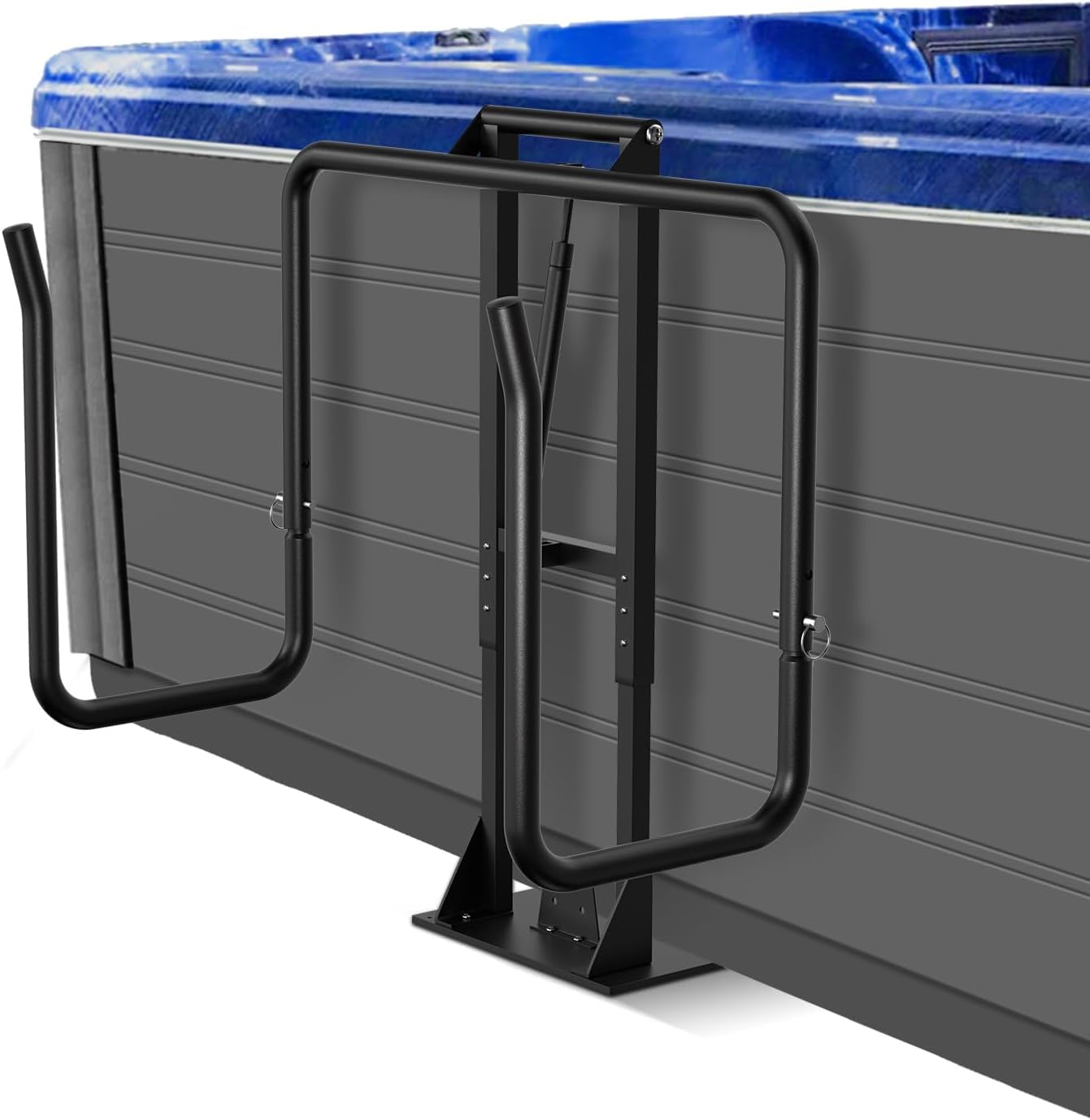 Cover Lifter,Hot Tub Cover Lifter Undermount,Spa Cover Lift,Heavy Duty Hot Tub Cover Lifter Hydraulic Removal System Adjustable U-Arms Reinforced Brackets,Undermount Design Works with All Spa Shapes