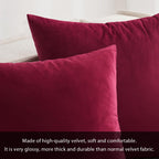 MIULEE Pack of 2 Velvet Soft Solid Decorative Square Throw Pillow Covers Set Christmas Cushion Cases Pillowcases for Sofa Bedroom Couch Car18x18 Inch 45x45 Cm