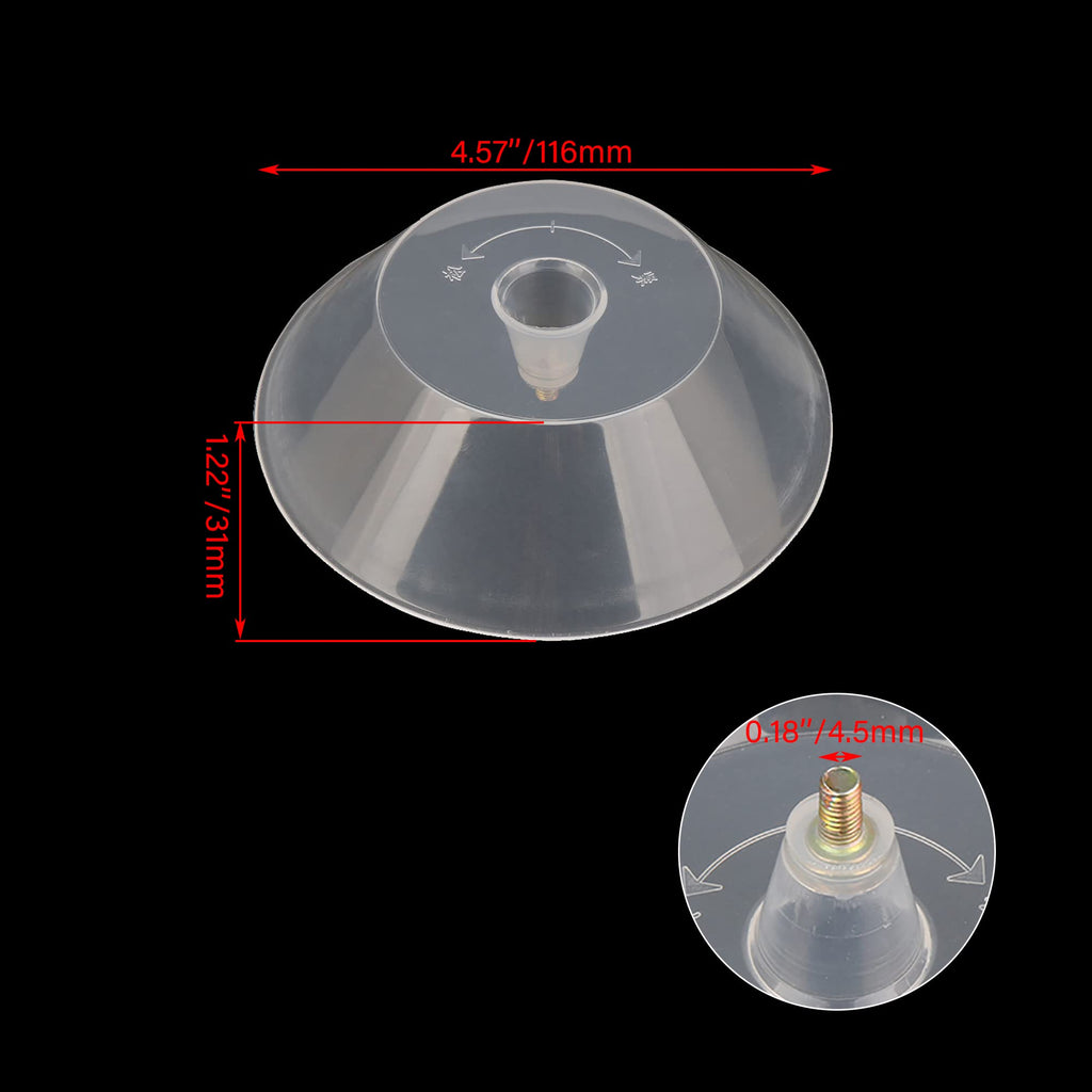 Walmine Transparent Round Plastic Range Hood Oil Cup Thread Dia 4.5mm Hood Oil Collection for Home Pack of 2
