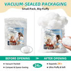 Welacer Polyfill Stuffing, Fluffy Pillow Stuffing for Stuffed Animals, DIY Plush Toys, Cushions, Cloud Decorations, Premium Original White Polyester Filling for Crochet Crafts,5lb/80oz