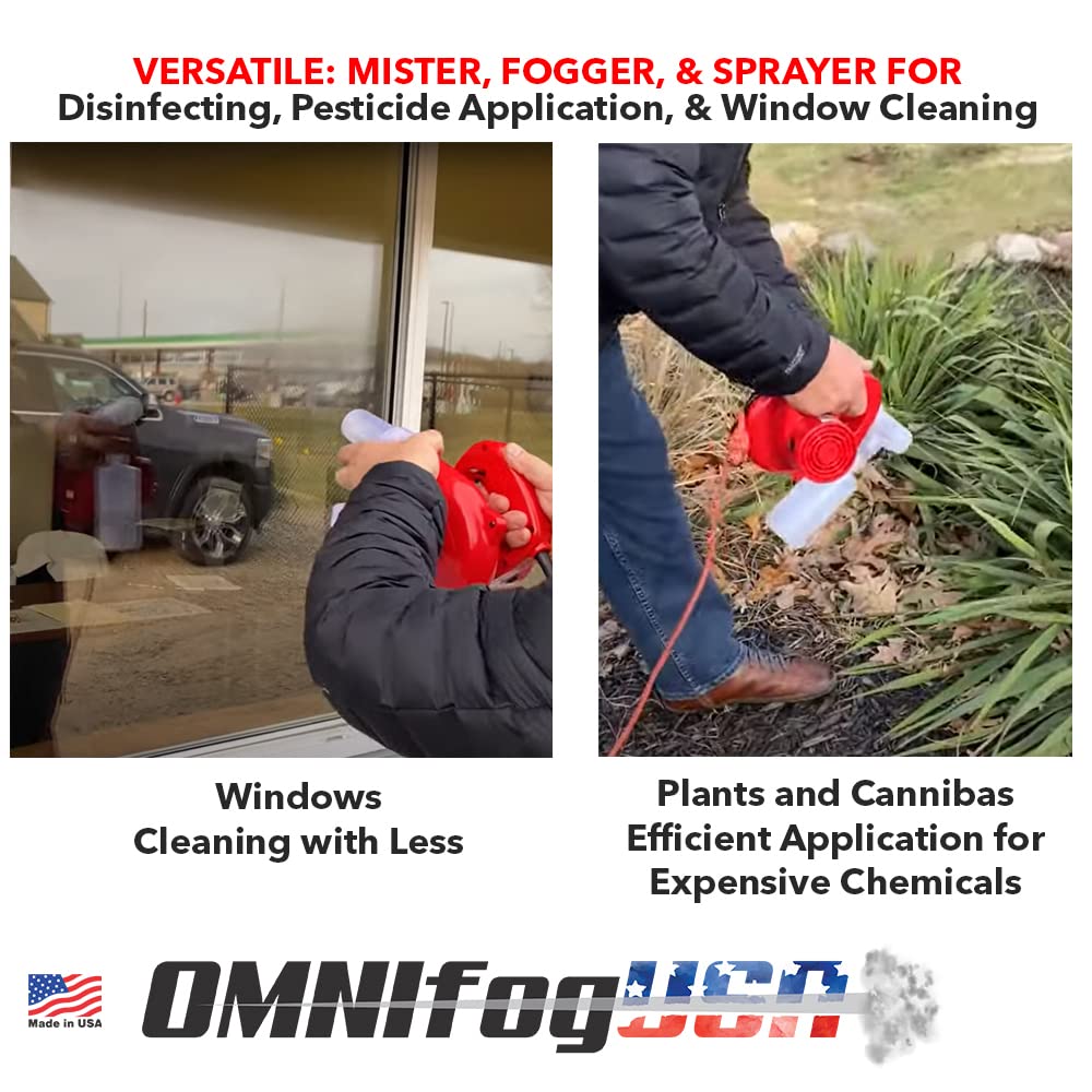OmniFog ULV Cold Fogger – Adapter for Milwaukee, Makita, Ryobi, Bosch, and Most Major Brand Blowers – Adjustable 10-110 Micron Mister Fog, Fertilize or Clean (16 OZ Adapter & Reservoir)