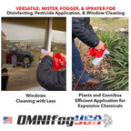 OmniFog ULV Cold Fogger – Adapter for Milwaukee, Makita, Ryobi, Bosch, and Most Major Brand Blowers – Adjustable 10-110 Micron Mister Fog, Fertilize or Clean (16 OZ Adapter & Reservoir)