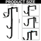 ECcandiedhaws 2Pcs Black Pool Pole Hangers, Adjustable Heavy Duty Swimming Pool Fence Hooks for Pool Equipment, Skimmers, Leaf Rakes, Nets, Brushes, Vacuum Hose, Garden Tool Organizer