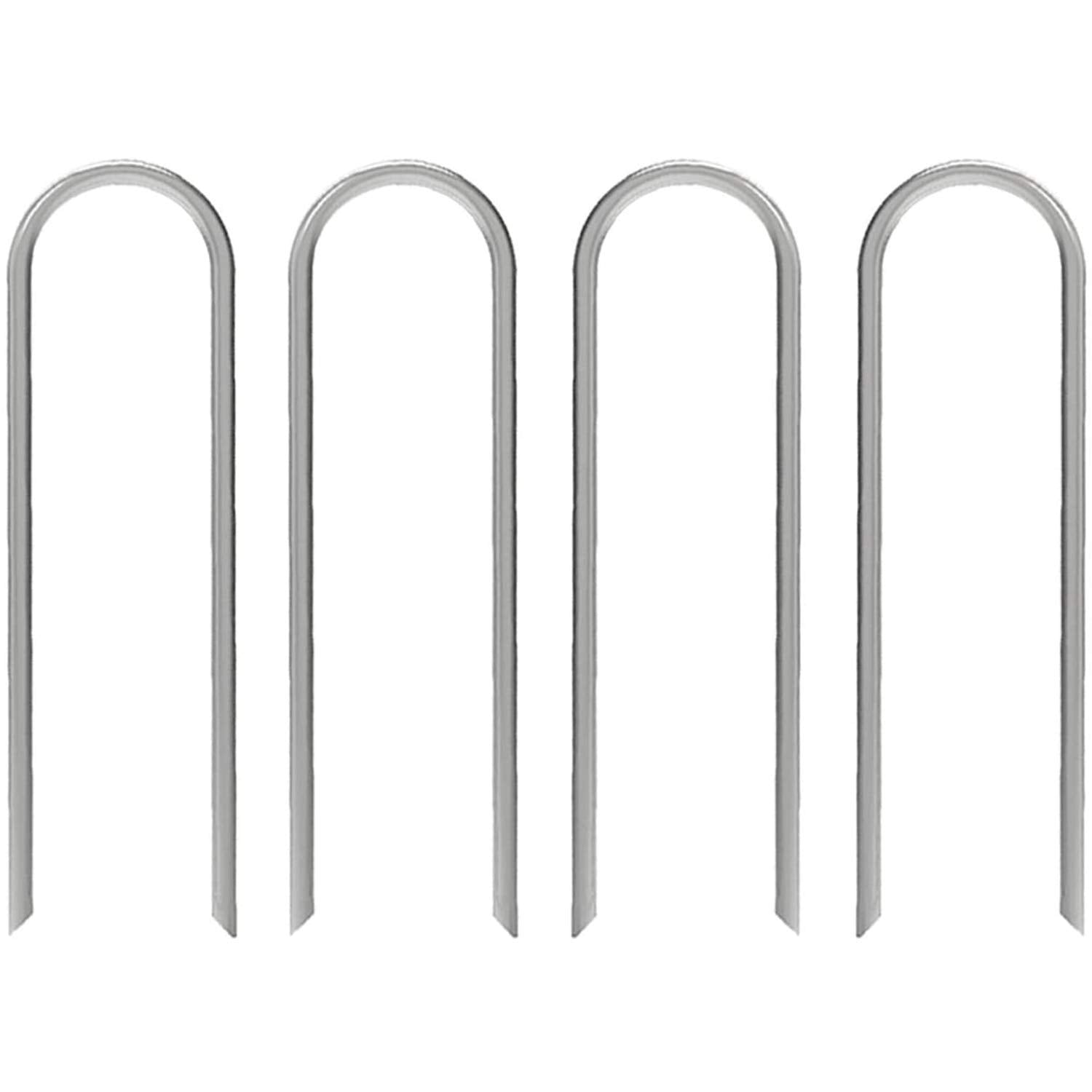 AAGUT Garden Stakes, Yard Landscape Staples Heavy Duty Galvanized 11-Gauge 6 Inch Lawn U Pins for Dog Fence,Tubing Drip Irrigation Hose, Chicken Wire, Weed Barrier Fabric 200 Pack
