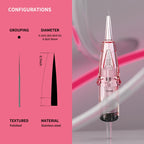 PMUBEAUT 10Pcs NANO Tattoo Cartridge Needles Disposable 1RL Round Liner Long Tape Permanent Makeup Needles Eyebrows Eyeliners Lip Blushing Microblading Supplies for Rotary Tattoo Pen (20/1RLLT)