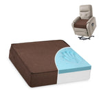 Shinnwa Gel Memory Foam Recliner Cushion for Elderly, Extra Large Seat Cushion, Dual-Layer Foam Chair Pad for Couch, Armchair, Wicker Chairs, Floor, 18 × 18 × 4in, Caramel