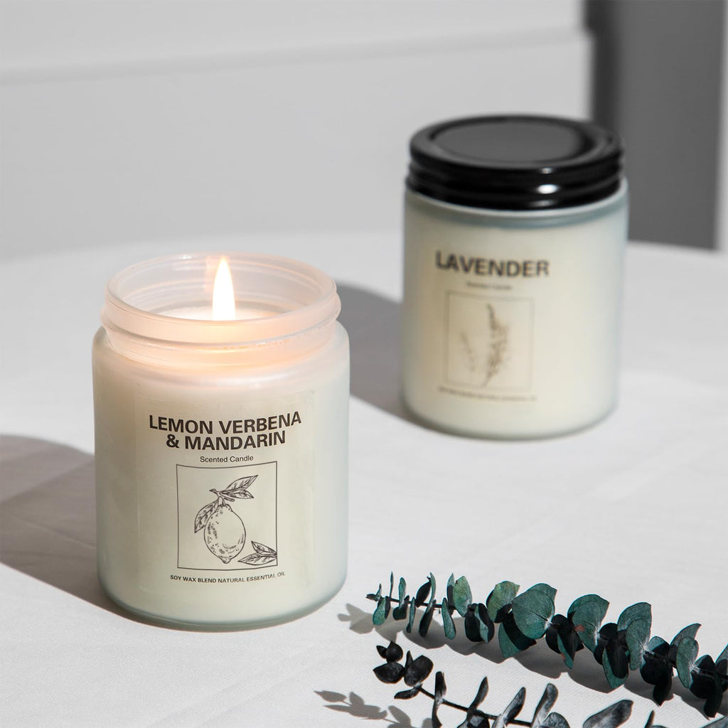 Candles | Candles for Home Scented | 4 Pack 7.1oz Natural Soy Wax Aromatherapy Candles | Over 240 Hours of Burn Time | Christmas Scented Candles Gifts Sets for Women |Lavender Candles