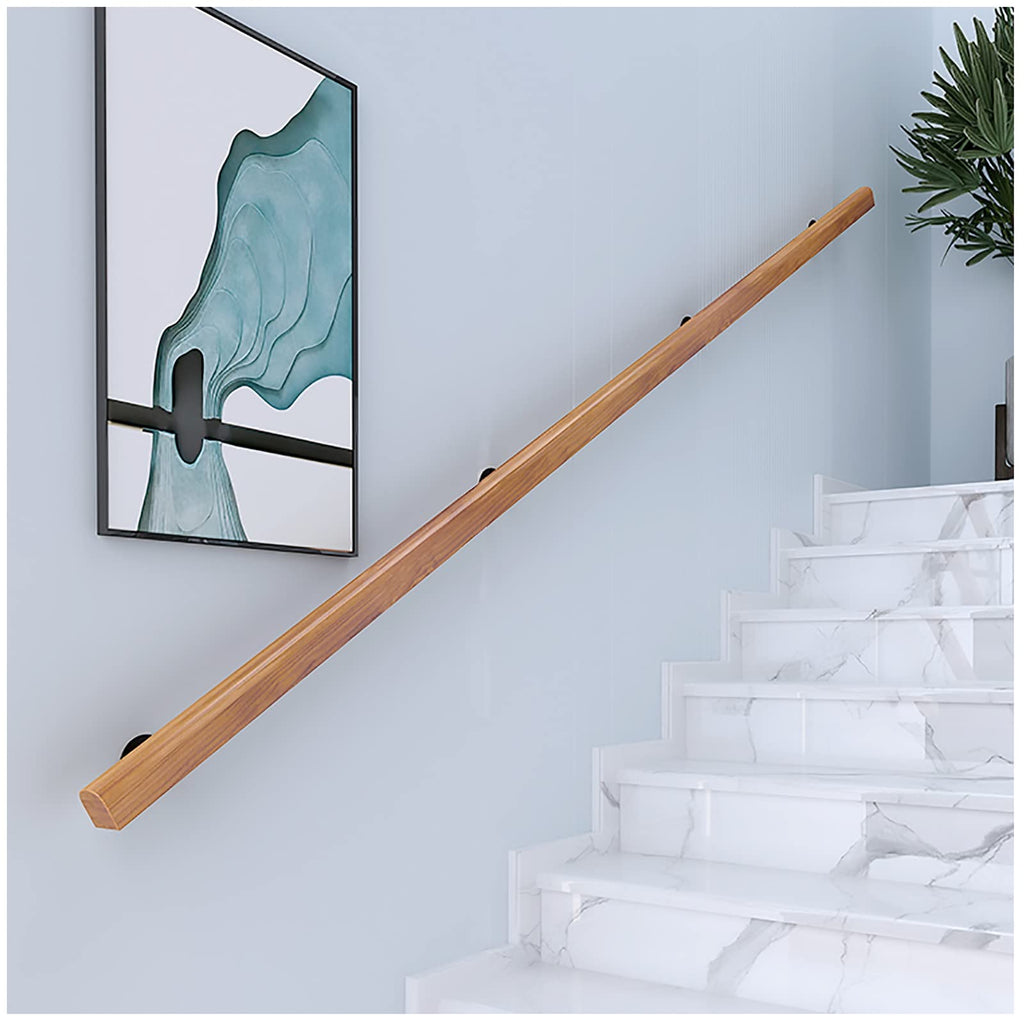 Wooden Handrails, 1-20ft Non-Slip Staircase Handrail, for Home Garden Corridor Lofts Kindergarten Guardrail Decking Railings, Wall Mounted Barrier-Free Staircase Grab Bar for Elderly (Size : 3ft)