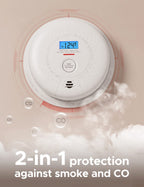 X-Sense Smoke and Carbon Monoxide Detector Combo, Wireless Interconnected Combination Smoke and Carbon Monoxide Detector with LCD Display & 10-Year Battery, RF Interconnected Model, 6-Pack