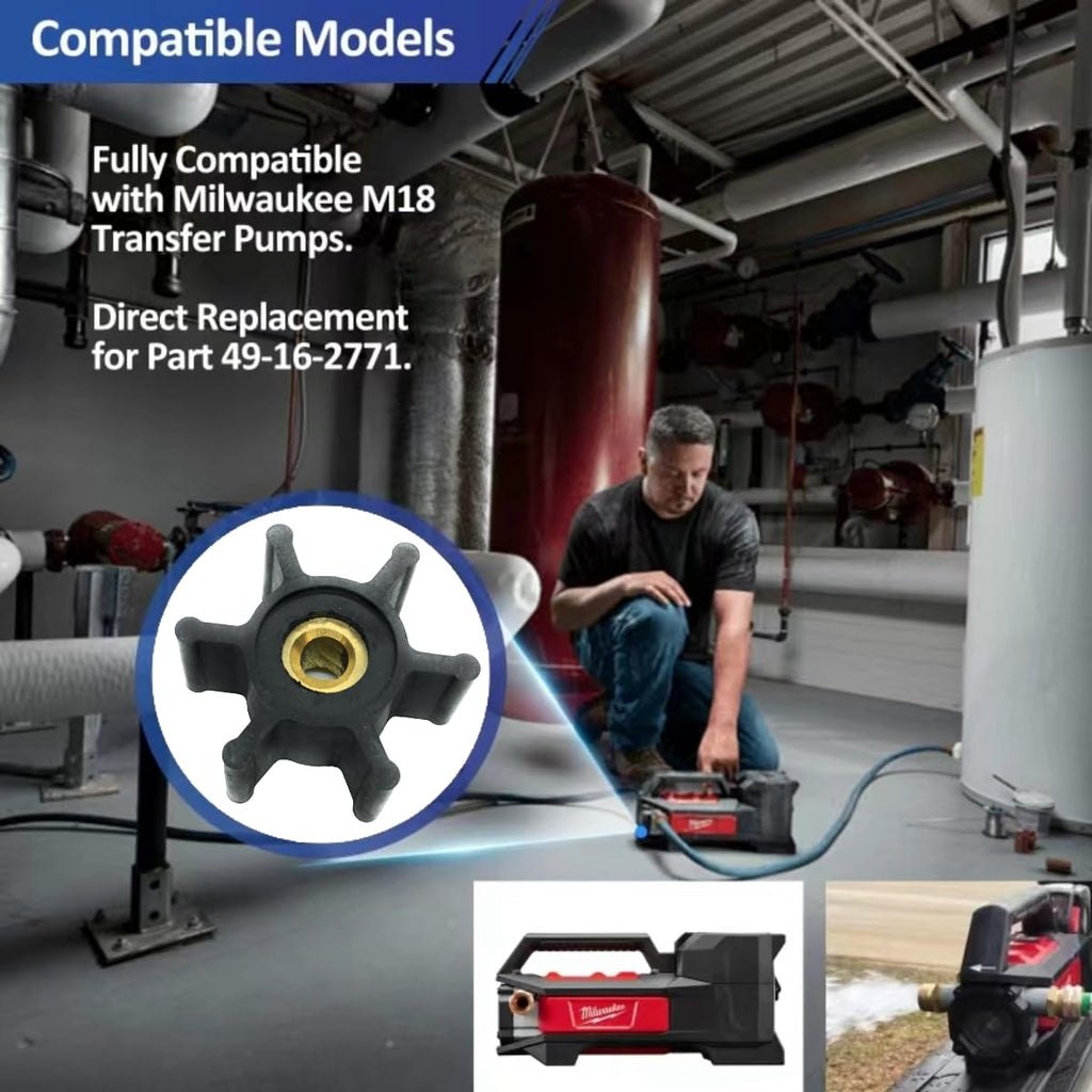 REPLACEMENTKITS.COM Impeller, O-Ring & Oil Seal Kit Compatible with Milwaukee M18 Transfer Pumps (Replaces 49-16-2771)