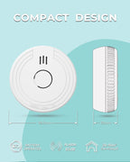 Ecoey Smoke Alarm Fire Detector, Battery Included Photoelectric Smoke Detector with Test Button and Low Battery Signal, Small Fire Alarm for Home, Bedroom FJ136GB, 8 Packs