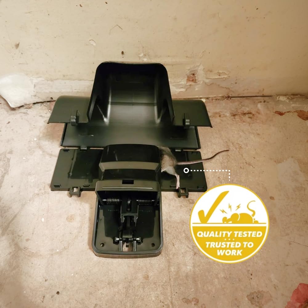 Tougher Than Tom Sure-Catch Rat Trap (2-Pack) - Heavy Duty & Quick-Kill Power - Easy to Set with No-Touch Disposal Design Mouse Trap - Reusable Indoor & Outdoor Rodent Trap
