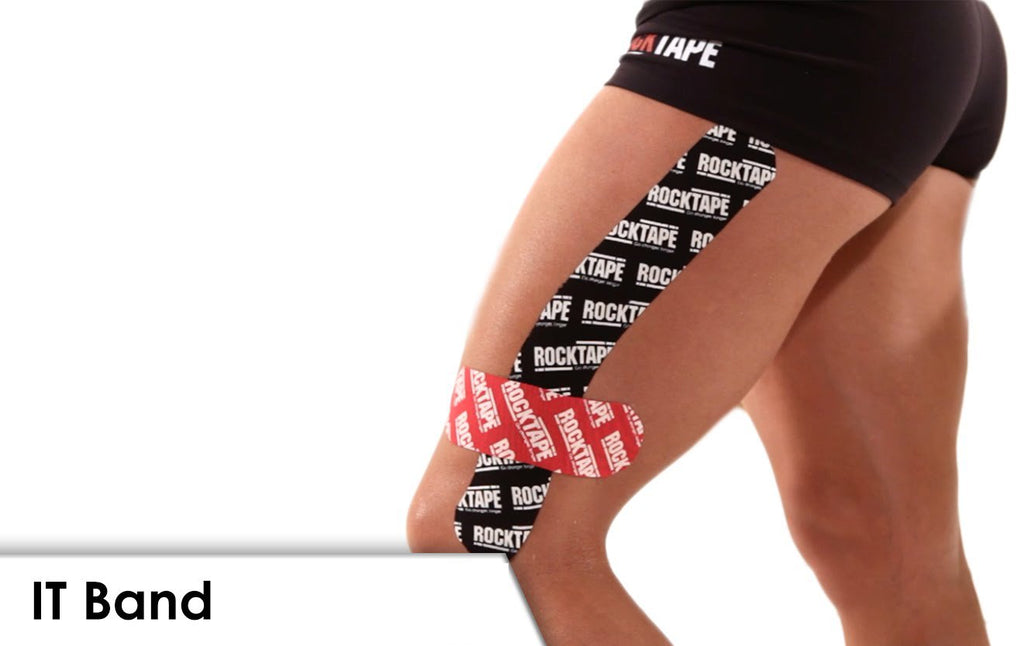 RockTape Kinesiology Tape, 10" Pre-Cut Strips, 20 Per Pack, Black