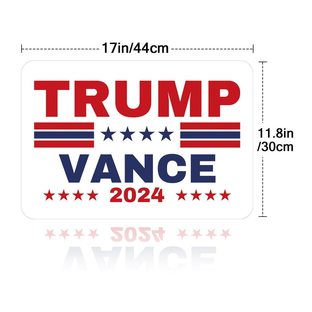 QSUM Trump Vance 2024 Magnet Sticker, 17"*11" Large Size Trump Vance Magnet Large Bumper Sticker for Car with UV Printing, Strong Adhesive Magnet and Vivid Color