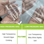 Zcintert Clear Cello Cellophane Treat Bags, 50 Pcs - 15.7" x 19.7"(2mils), Plastic Gift Bags for Candy, Party Favor, Cookies, Candies Packaging, with 4” Twist Ties