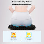 Ergonomic Gel Seat Cushion for Office & Car - Breathable, Cooling, Sciatica & Back Pain Relief, Large Size (18x15x2 Inches)
